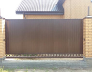 Комбинированный забор, с откатными воротами (г. Владимир, верхние Сновицы)